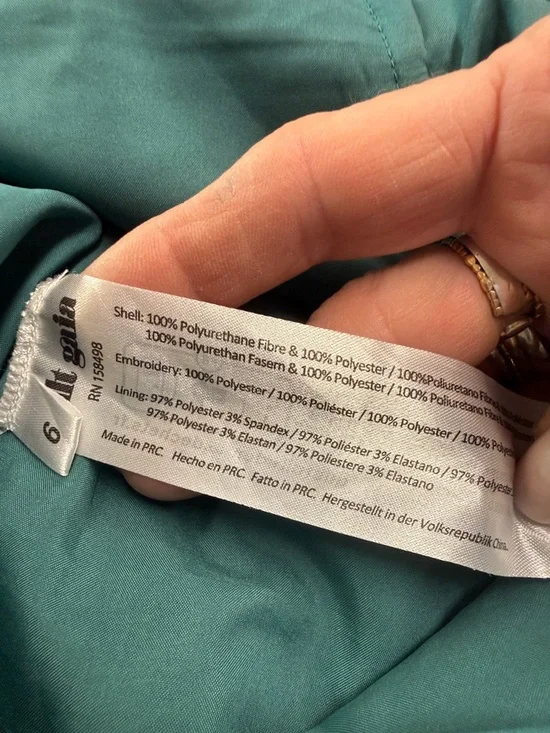 Cult Gaia Raylene Teal Lazer Cut Embroidered Strapless Midi Dress Size US6 - Picture 11 of 12